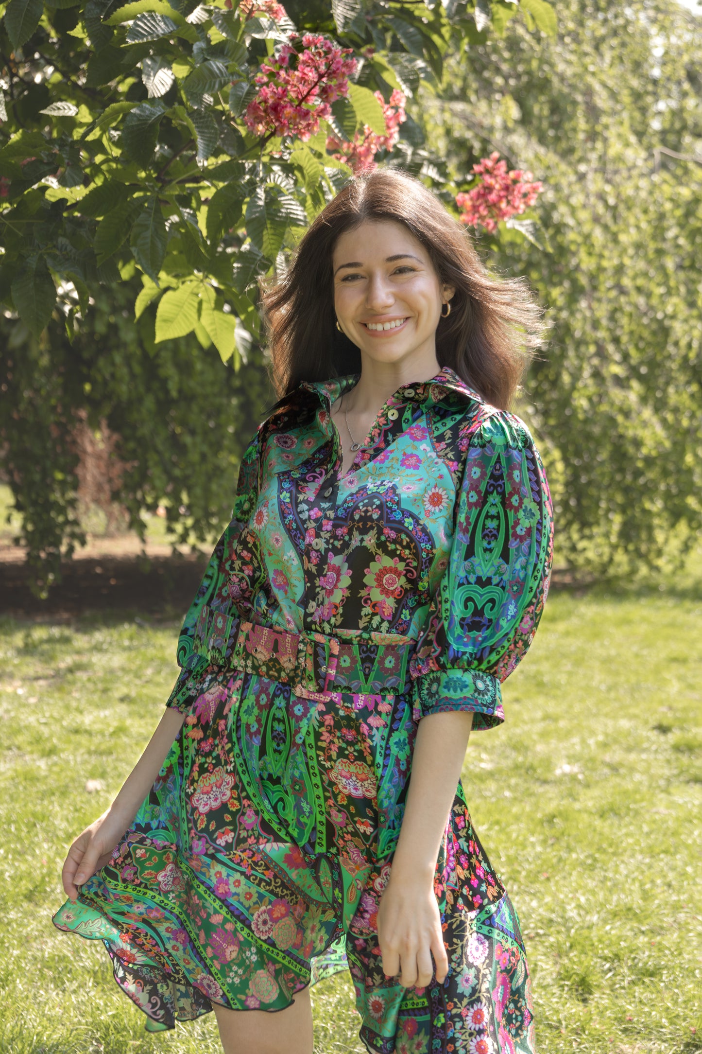 Black flower dress